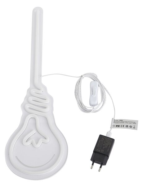 Neonska zidna svjetiljka topla bijela uklj. LED - Žarulja