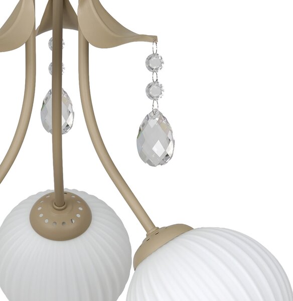 Milagro Lighting Stropna lampa Celeste, taupe, Ø 40 cm, metal, 3 svjetla, prigušiva, Zlato / mjed, Dnevni boravak/blagovaonica, Metal