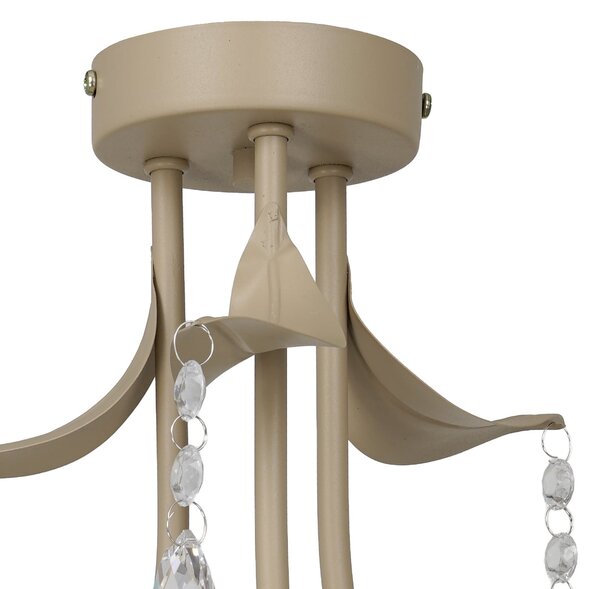 Milagro Lighting Stropna lampa Celeste, taupe, Ø 40 cm, metal, 3 svjetla, prigušiva, Zlato / mjed, Dnevni boravak/blagovaonica, Metal