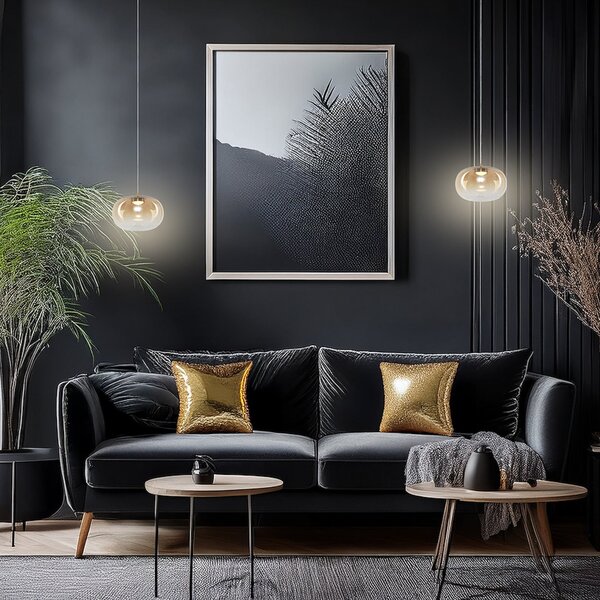 Milagro Lighting Vaso LED viseća lampa, jantar, Ø 18 cm, staklo, Bež, Dnevni boravak/blagovaonica, Staklo