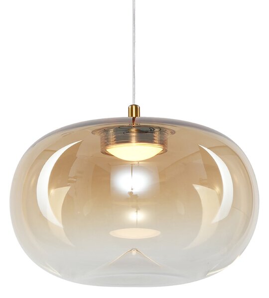 Milagro Lighting Vaso LED viseća lampa, jantar, Ø 18 cm, staklo, Bež, Dnevni boravak/blagovaonica, Staklo