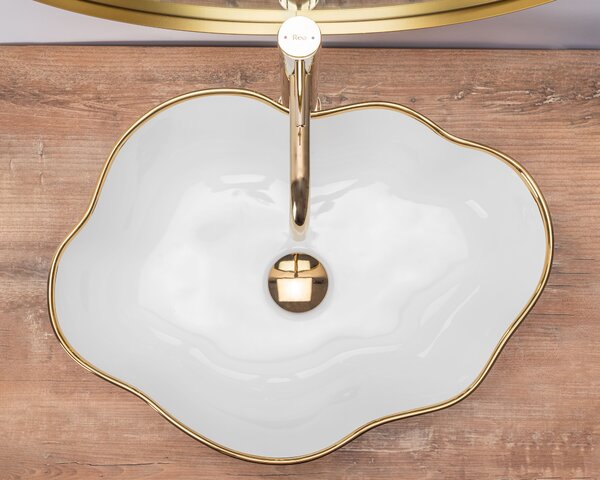 Umivaonik Rea Pearl Gold Edge