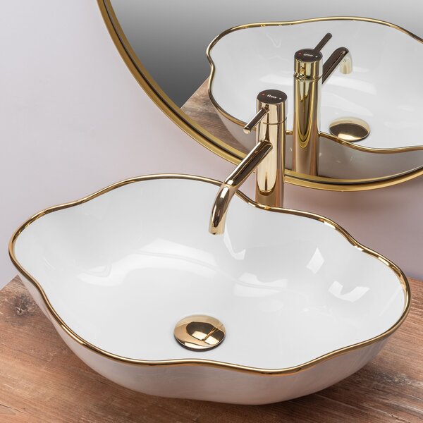Umivaonik Rea Pearl Gold Edge