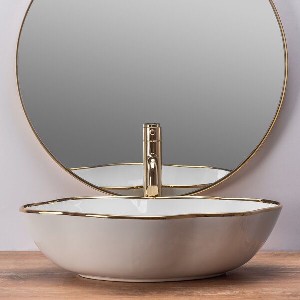 Umivaonik Rea Pearl Gold Edge