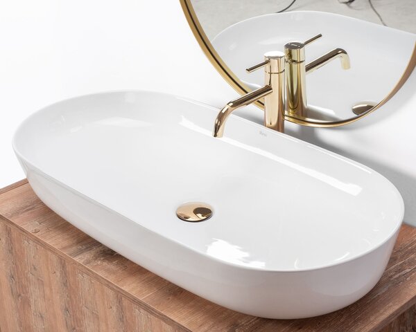 Keramički nadgradni umivaonik REA CLEO 81 White