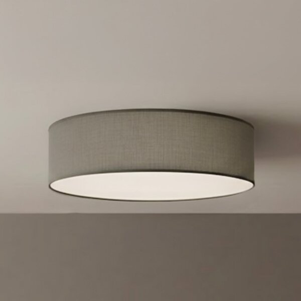 Milagro Lighting Stropna lampa Marshall, siva, Ø 50 cm, metal/rattan, prigušiva, Sivo, Dnevni boravak/blagovaonica, Drvo