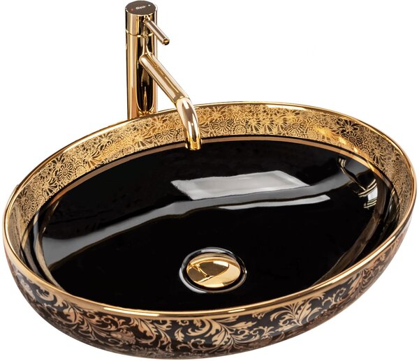 Nadgradni umivaonik Margot Gold / Black keramika