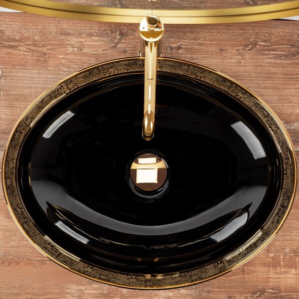 Nadgradni umivaonik Margot Gold / Black keramika