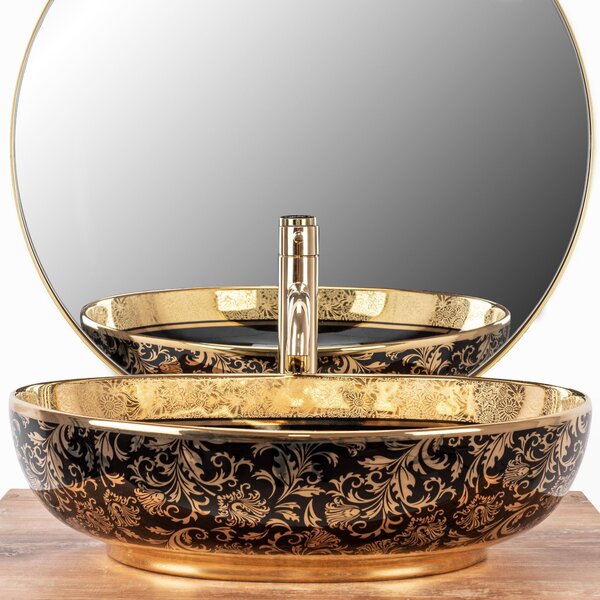 Nadgradni umivaonik Margot Gold / Black keramika