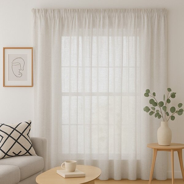 Krem prozirna zavjesa 140x270 cm Drimar – Restilo