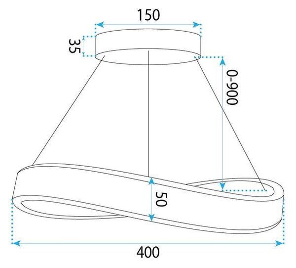 VISEĆA STROPNA LAMPA SWE064-CP 40cm GOLD