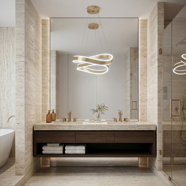 VISEĆA STROPNA LAMPA SWE065-CP 40cm BRUSH GOLD