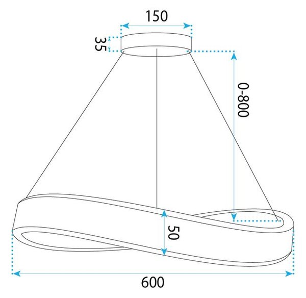 VISEĆA STROPNA LAMPA SWE066-CP 60cm GOLD