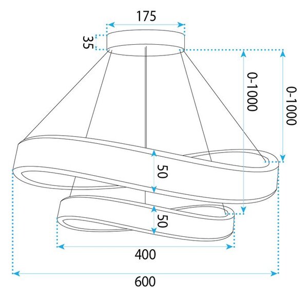 VISEĆA STROPNA LAMPA SWE063-CP GOLD