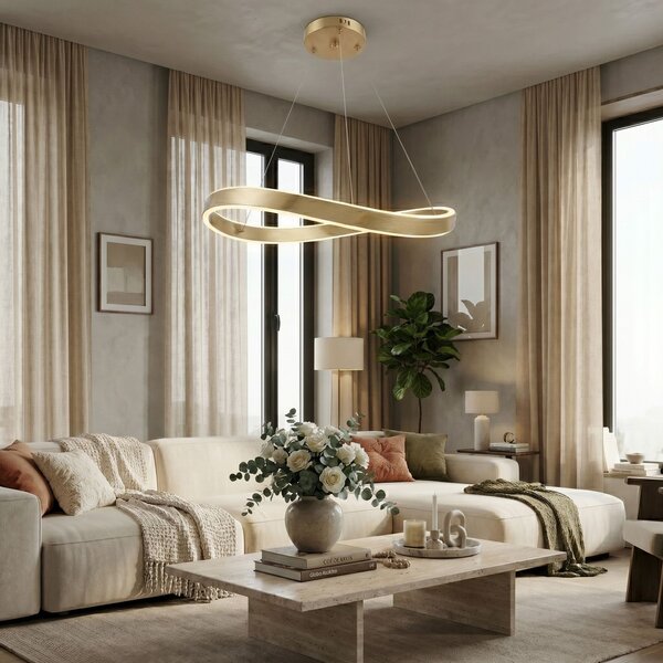 VISEĆA STROPNA LAMPA SWE069-CP 80cm BRUSH GOLD