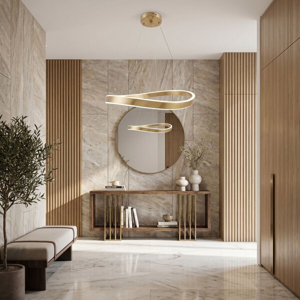 VISEĆA STROPNA LAMPA SWE069-CP 80cm BRUSH GOLD