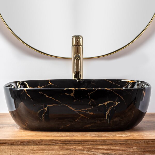 Nadgradni umivaonik Rea Belinda Black Marble shiny