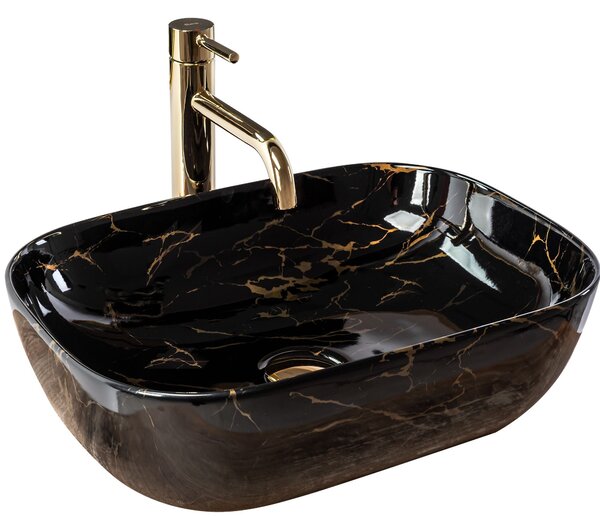 Nadgradni umivaonik Rea Belinda Black Marble shiny
