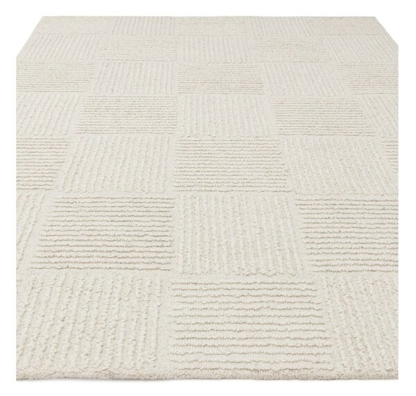 Ručno rađen vunen tepih boje slonovače 120x170 cm Zennith Grid – Asiatic Carpets