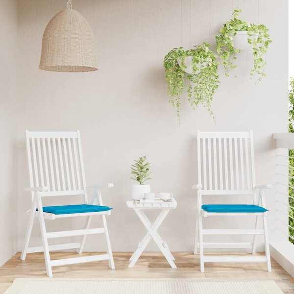 VidaXL Jastuci za vrtne stolice 2 kom plavi 40 x 40 x 3 cm od tkanine