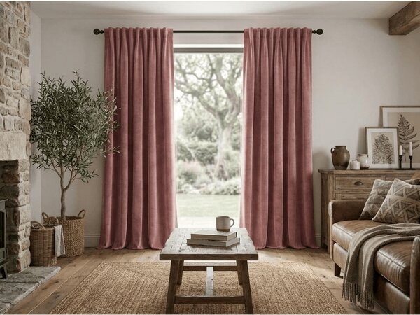 Zatamnjujuća zavjesa ELVIO VELVET 140x250 cm, staro ružičasta Sistem za vješanje: Metalni prstenovi