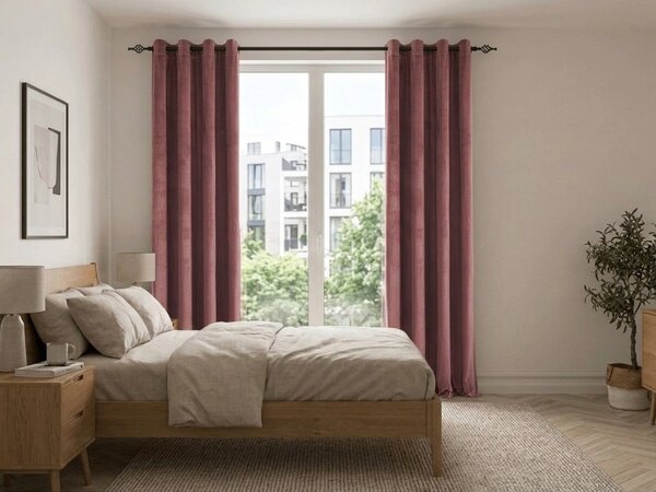 Zatamnjujuća zavjesa ELVIO VELVET 140x250 cm, staro ružičasta Sistem za vješanje: Metalni prstenovi