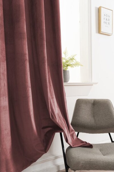 Zatamnjujuća zavjesa ELVIO VELVET 140x250 cm, staro ružičasta Sistem za vješanje: Metalni prstenovi