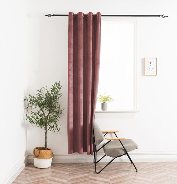 Zatamnjujuća zavjesa ELVIO VELVET 140x250 cm, staro ružičasta Sistem za vješanje: Metalni prstenovi