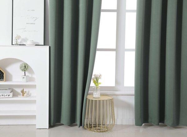 Sivozeleni zavjes OXFORD 140x250 cm Sistem za vješanje: Metalni prstenovi