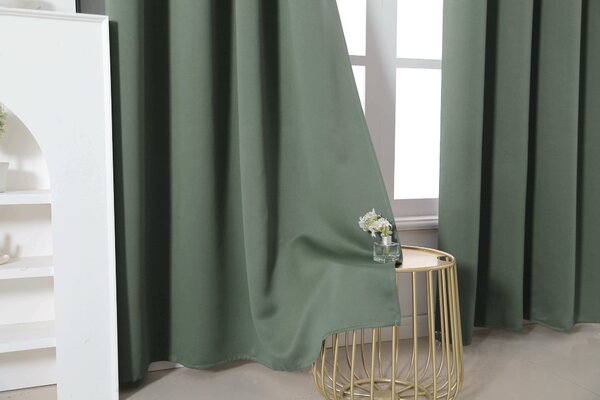 Sivozeleni zavjes OXFORD 140x250 cm Sistem za vješanje: Metalni prstenovi