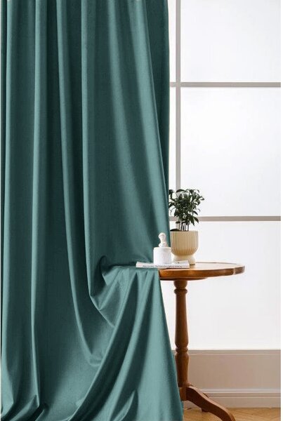 Zamračujuća zavjesa VELVET 140x250 cm, tirkizna Sistem za vješanje: Traka za nabiranje