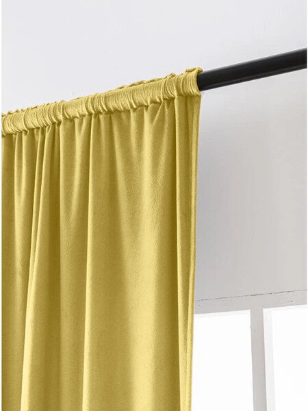Zamračujuća zavjesa VELVET 140x270 cm, senf boja Sistem za vješanje: Traka za nabiranje