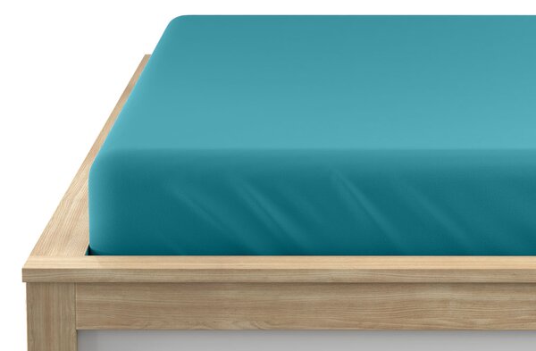 Jersey plahta tirkizne 90 x 200 cm