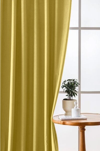 Zamračujuća zavjesa VELVET 140x270 cm, senf boja Sistem za vješanje: Traka za nabiranje