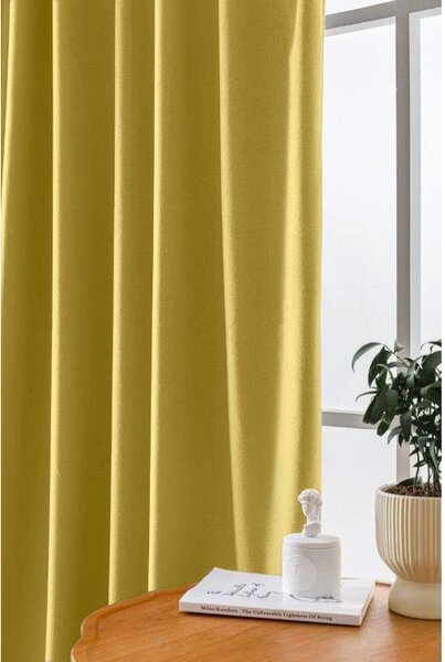 Zamračujuća zavjesa VELVET 140x270 cm, senf boja Sistem za vješanje: Traka za nabiranje