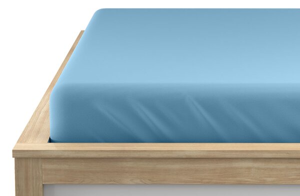 Jersey plahta svijetlo plava 90 x 200 cm