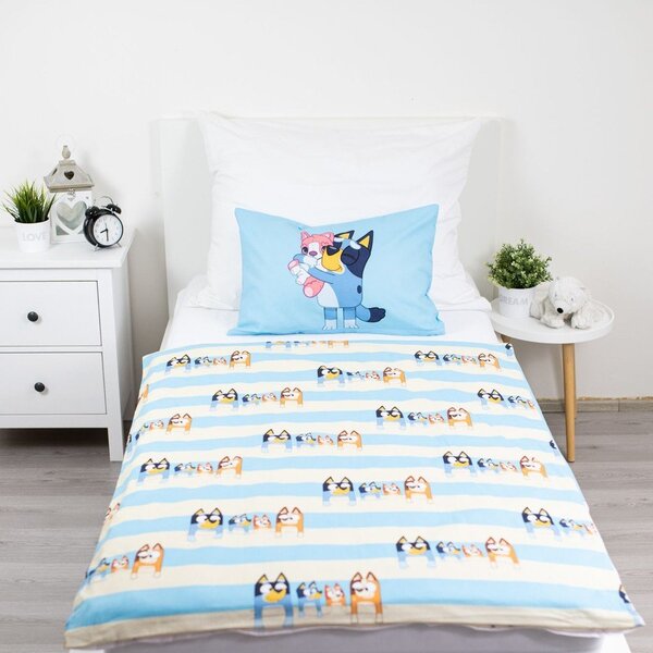 Plava pamučna dječja posteljina za dječji krevetić 100x135 cm Bluey – Jerry Fabrics