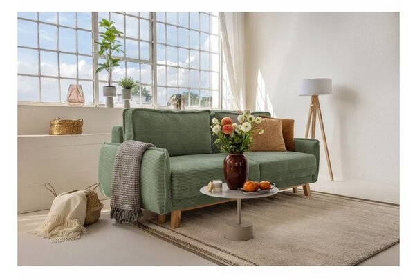Svijetlo zelena sklopiva sofa od samta 218 cm Tori – Bonami Selection