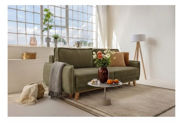 Zelena sklopiva sofa od samta 218 cm Tori – Bonami Selection