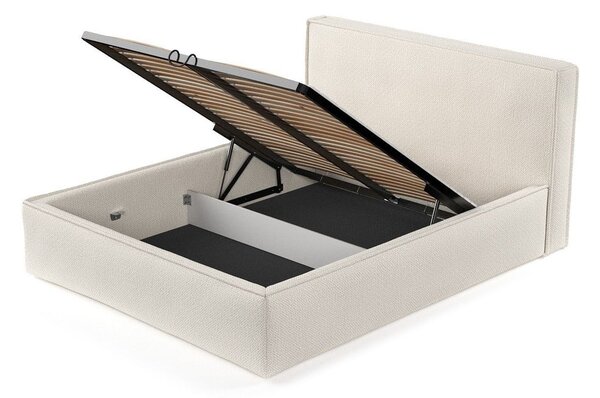 Bež tapecirani bračni krevet s prostorom za odlaganje s podnicom 180x200 cm Lounge L – Maison de Rêve