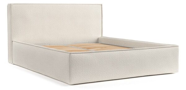 Bež tapecirani bračni krevet s prostorom za odlaganje s podnicom 180x200 cm Lounge L – Maison de Rêve