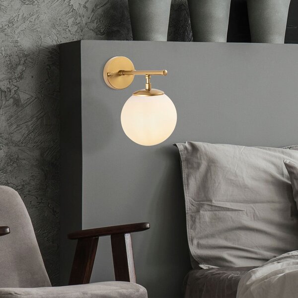 Bijela/mjedena zidna lampa Roe – Opviq lights