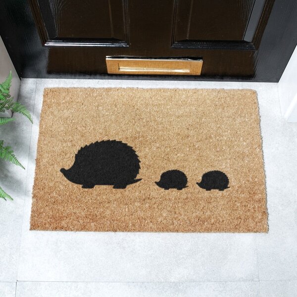 Otirač od kokosovih vlakana 40x60 cm Hedgehog Family – Artsy Doormats