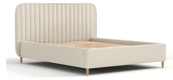 Bež tapecirani bračni krevet s prostorom za pohranu s podnicom 180x200 cm Noto – Maison de Rêve