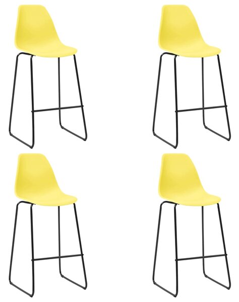 VidaXL Barske stolice 4 kom žute plastične