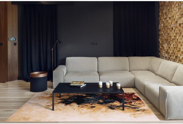 Vunen tepih 133x180 cm Burst dark beige – Agnella