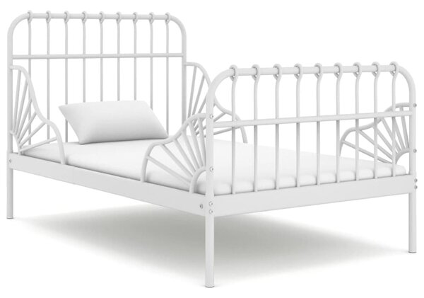VidaXL Produživi okvir za krevet bijeli metalni 80 x 130/200 cm