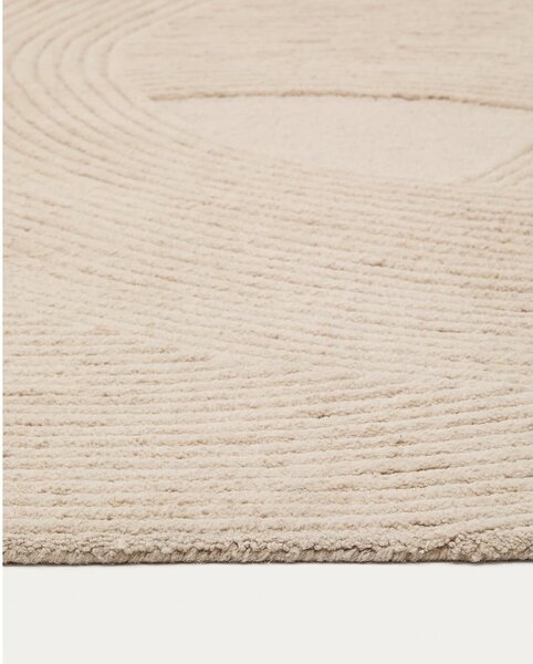 Krem ručno rađen vunen tepih 200x300 cm Domm – Kave Home