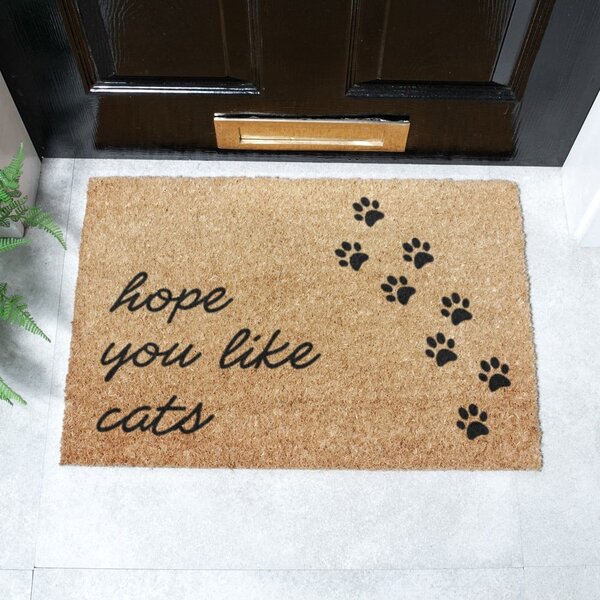 Otirač od kokosovih vlakana 40x60 cm Hope You Like Cats – Artsy Doormats