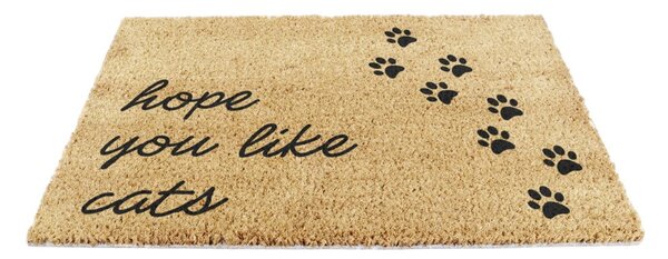 Otirač od kokosovih vlakana 40x60 cm Hope You Like Cats – Artsy Doormats